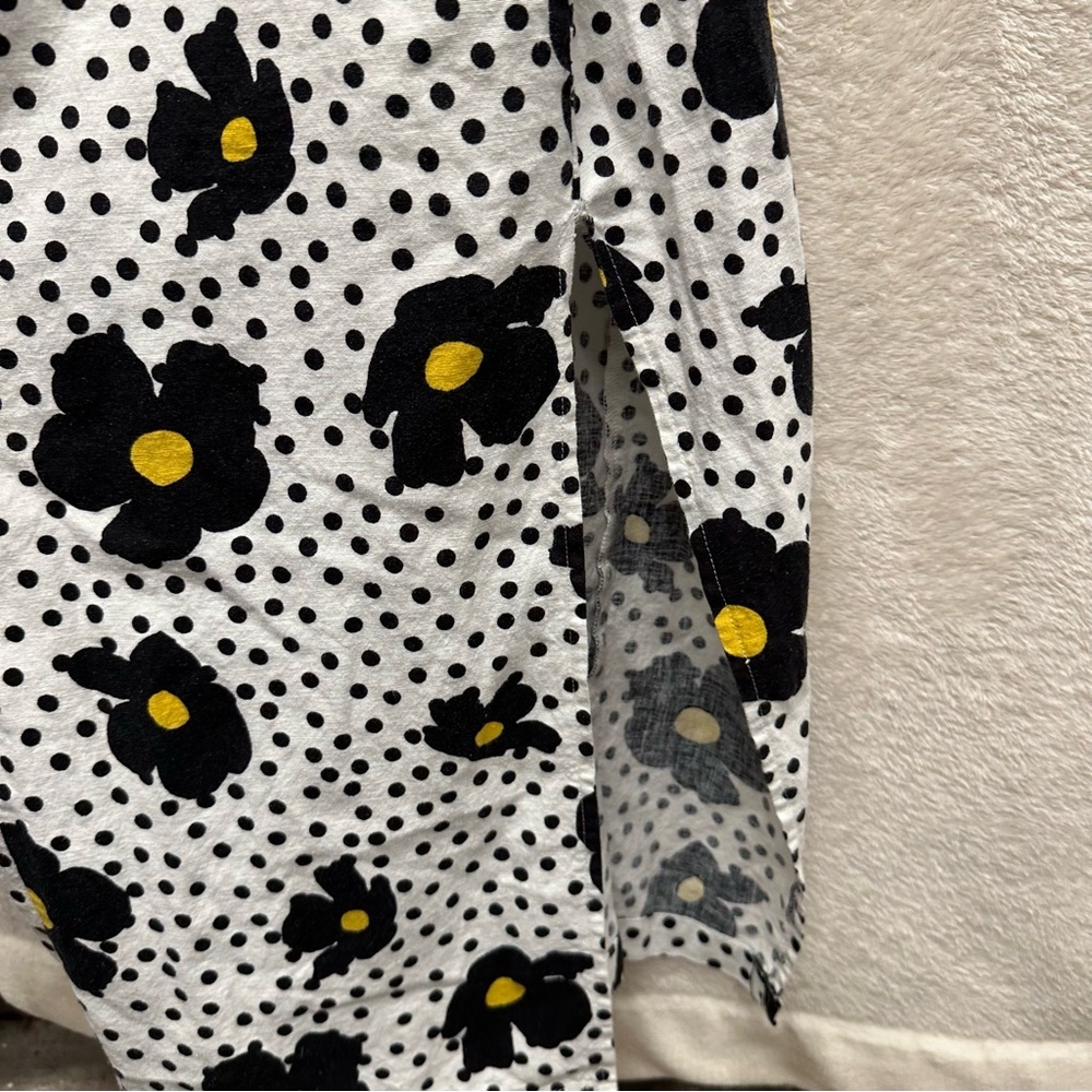UO urban outfitters Remy Linen Ruffle Square Neck Midi Dress Daisy print medium - Picture 10 of 12